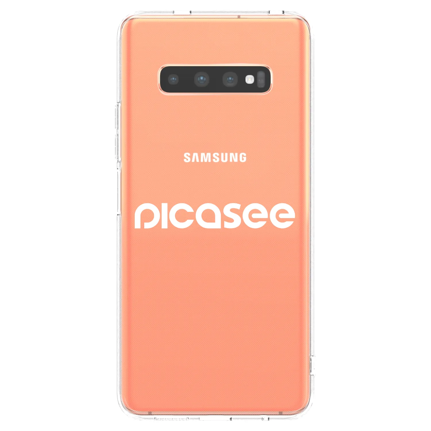 Picasee silikonový průhledný obal pro Samsung Galaxy S10 Plus G975 - Picasee - new logo - white