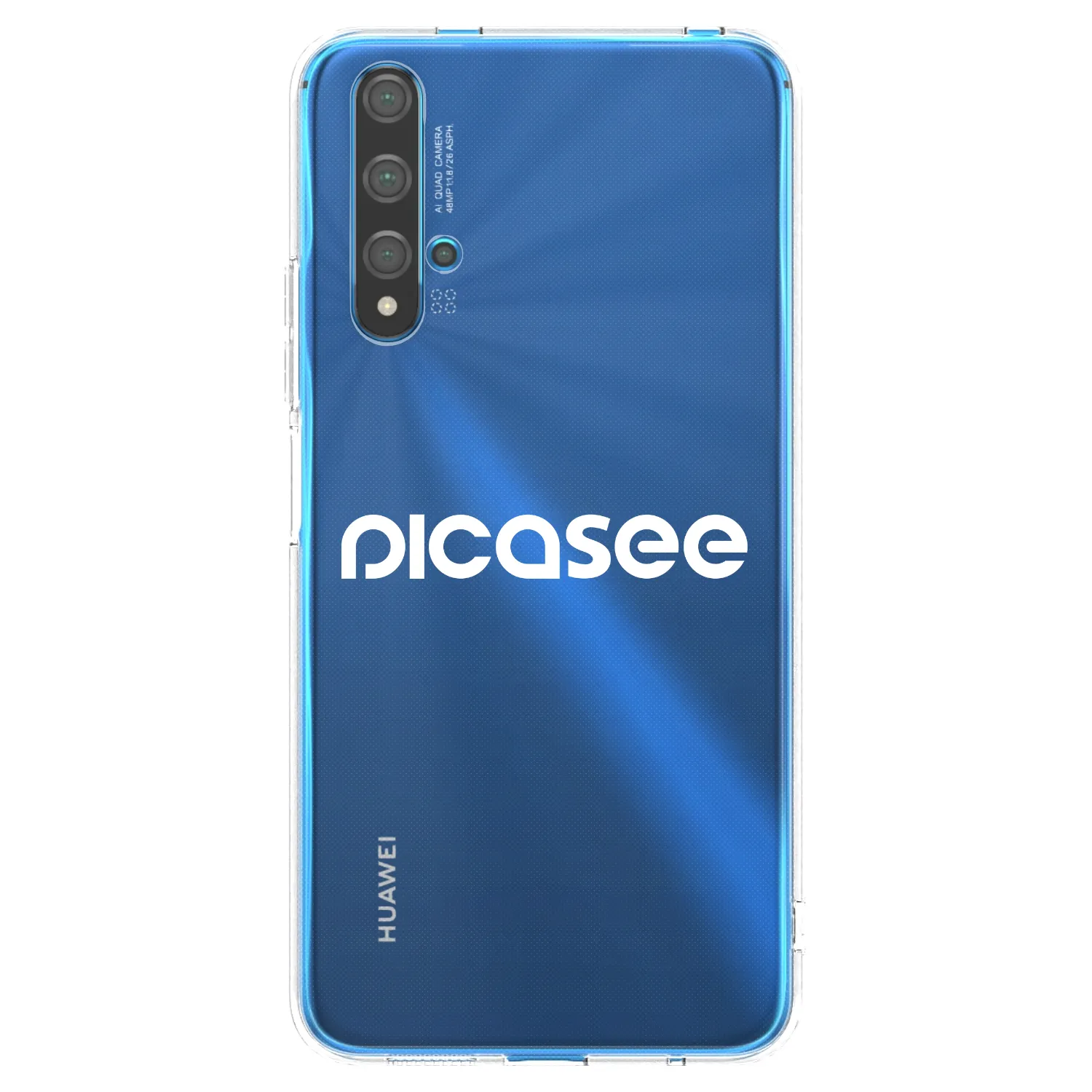 Picasee silikonový průhledný obal pro Huawei Nova 5T - Picasee - new logo - white