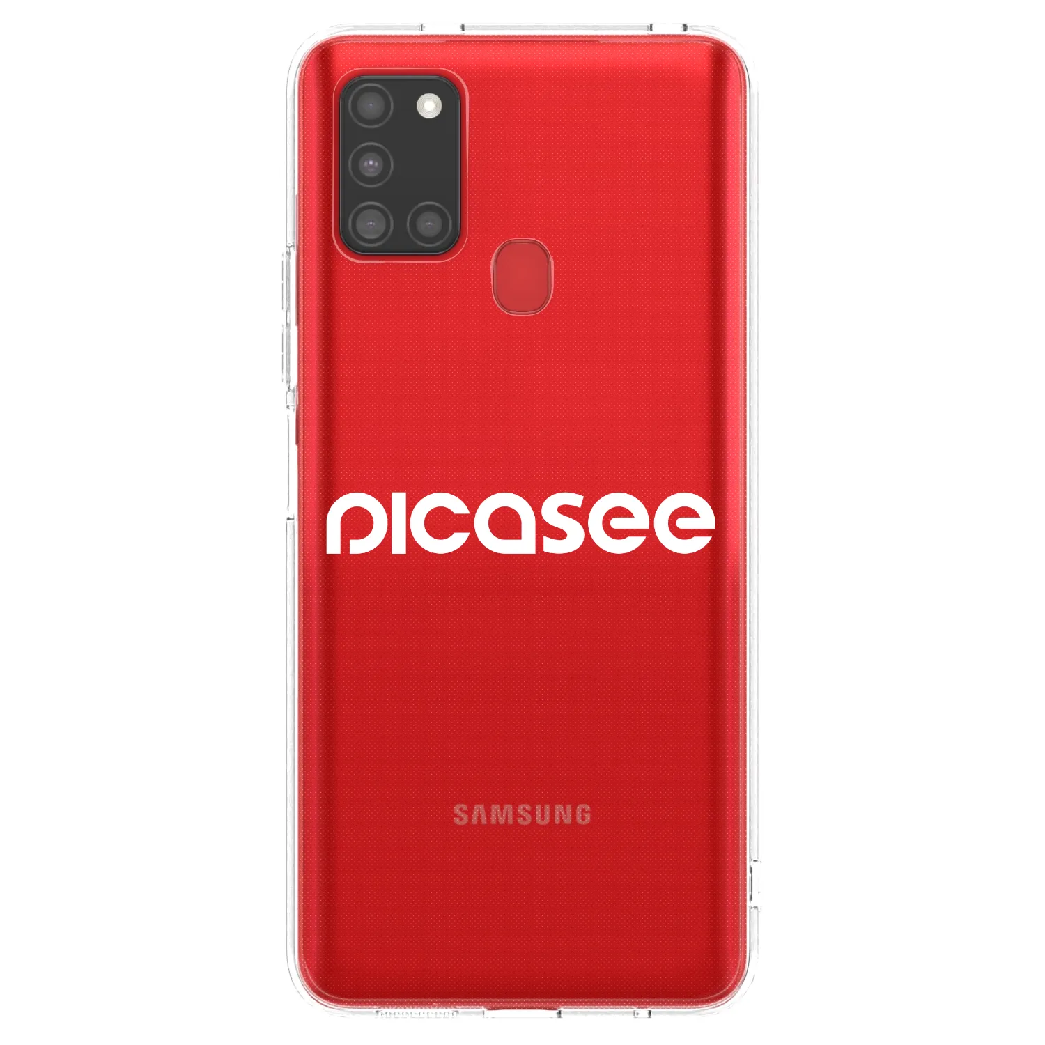 Picasee silikonový průhledný obal pro Samsung Galaxy A21s - Picasee - new logo - white