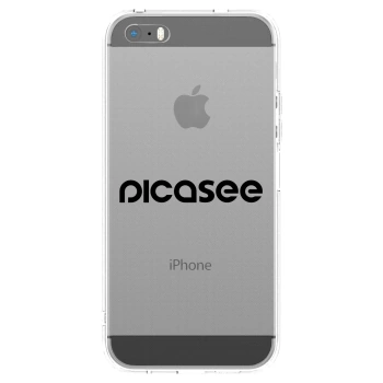 Picasee silikonový průhledný obal pro Apple iPhone 5/5S/SE - Picasee - new logo - black
