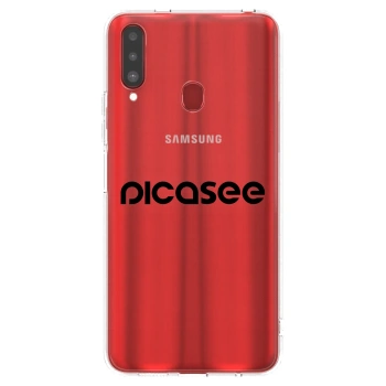 Picasee silikonový průhledný obal pro Samsung Galaxy A20s - Picasee - new logo - black