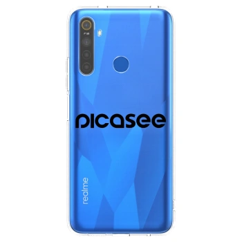 Picasee silikonový průhledný obal pro Realme 5 - Picasee - new logo - black