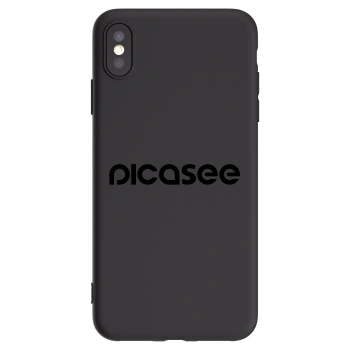Picasee silikonový černý obal pro Apple iPhone XS Max - Picasee - new logo - black