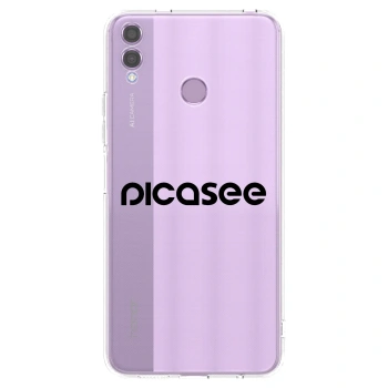 Picasee silikonový průhledný obal pro Honor 8X - Picasee - new logo - black