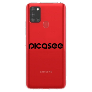 Picasee silikonový průhledný obal pro Samsung Galaxy A21s - Picasee - new logo - black