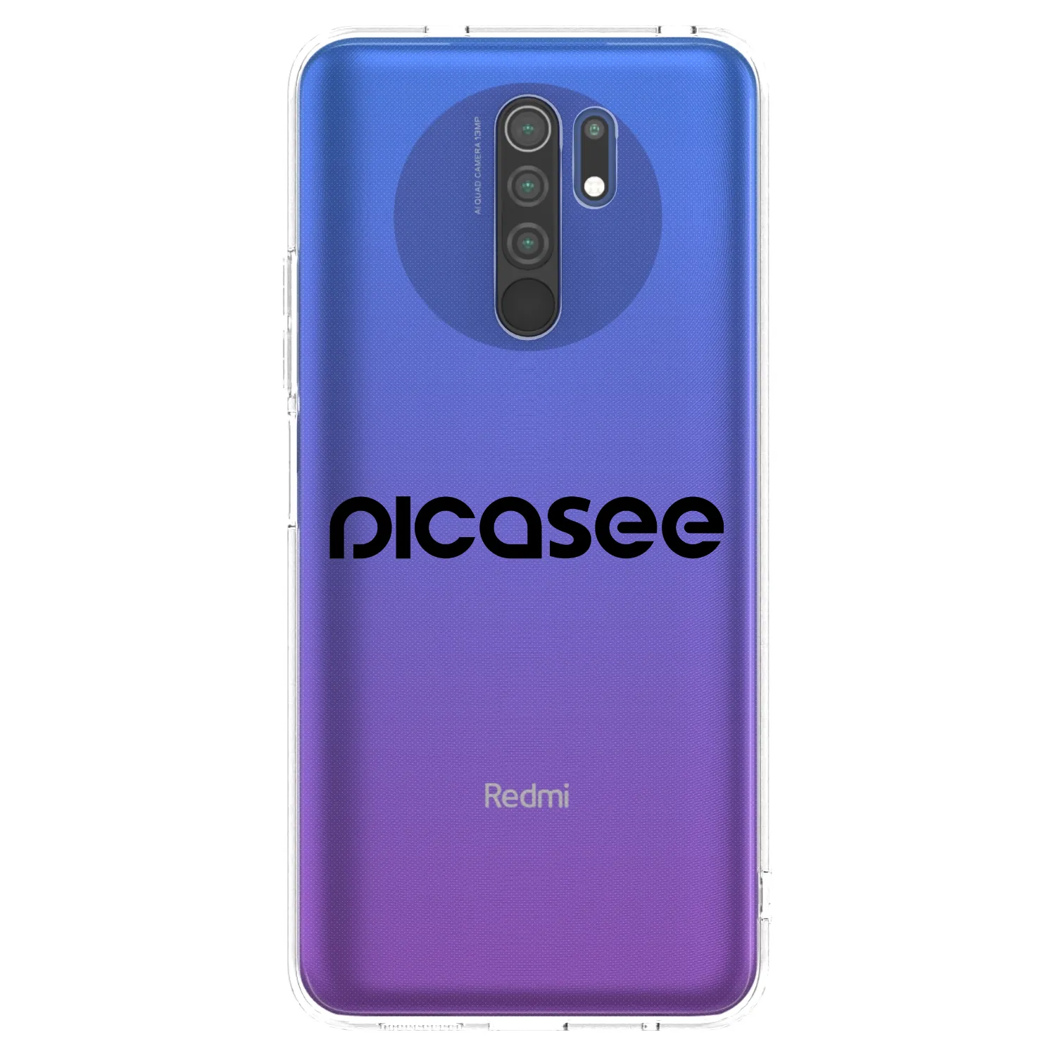 Picasee silikonový průhledný obal pro Xiaomi Redmi 9 - Picasee - new logo - black