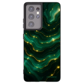 Picasee silikonový černý obal pro Samsung Galaxy S21 Ultra 5G G998B - Emerald