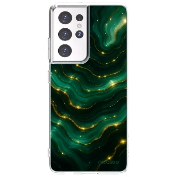 Picasee silikonový průhledný obal pro Samsung Galaxy S21 Ultra 5G G998B - Emerald