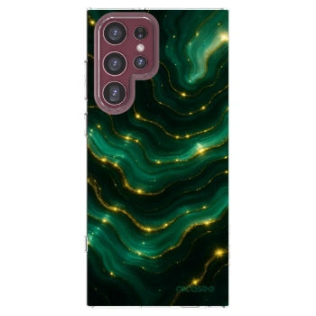 Picasee silikonový průhledný obal pro Samsung Galaxy S22 Ultra 5G - Emerald