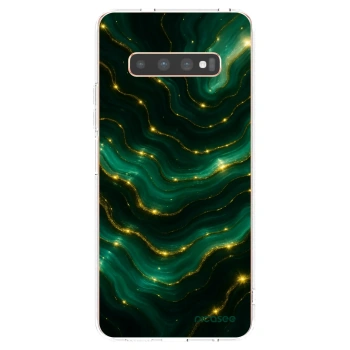 Picasee silikonový průhledný obal pro Samsung Galaxy S10 Plus G975 - Emerald