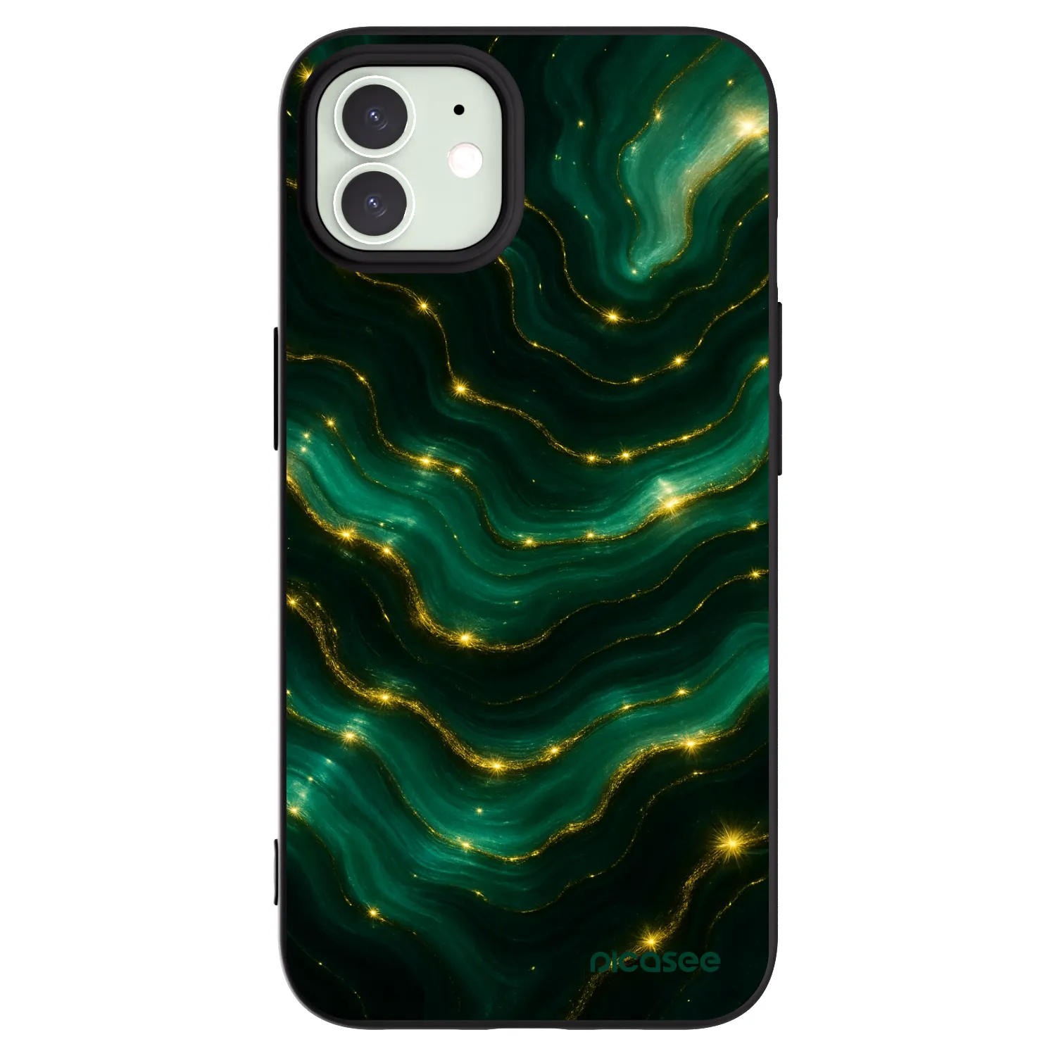 Picasee silikonový černý obal pro Apple iPhone 12 Pro - Emerald