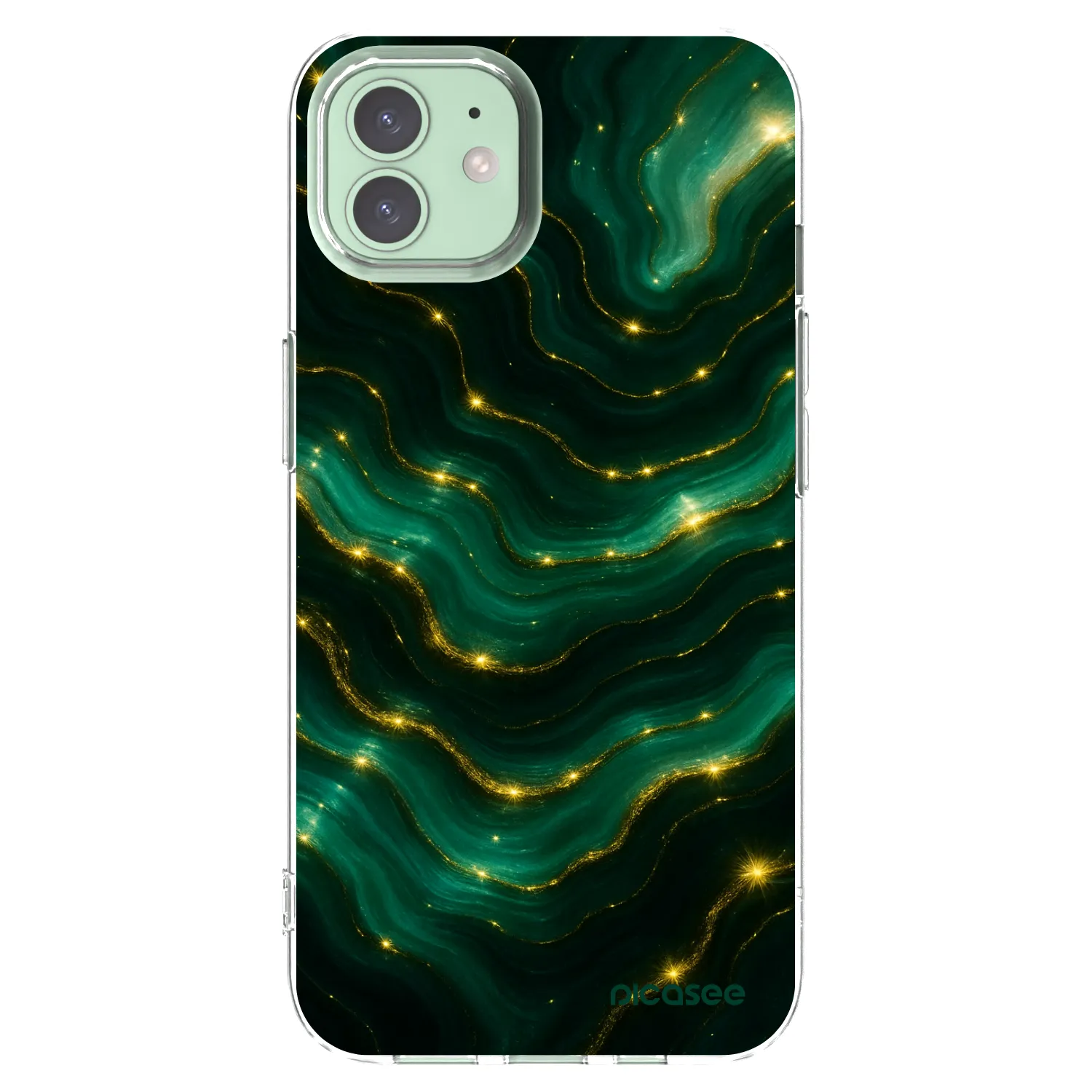 Picasee silikonový průhledný obal pro Apple iPhone 12 Pro - Emerald