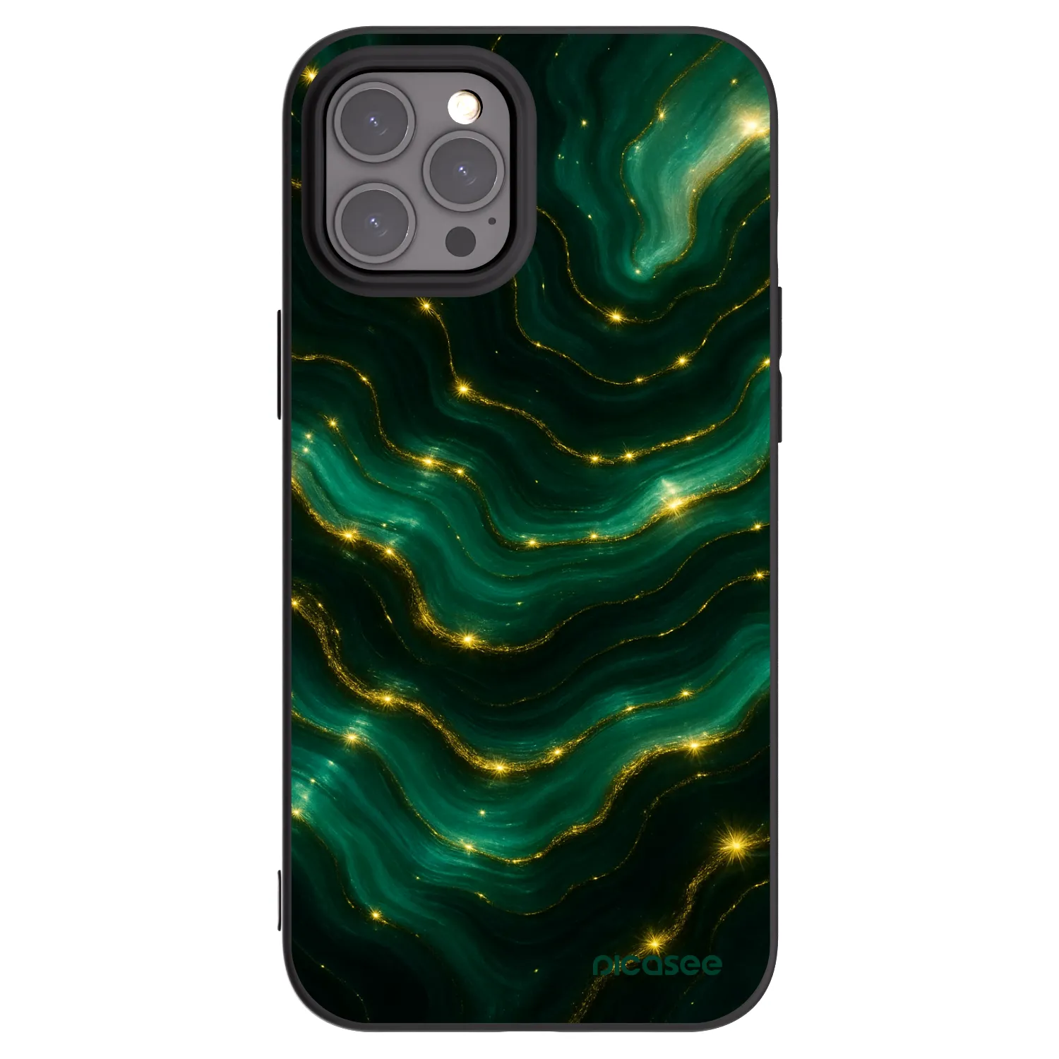 Picasee silikonový černý obal pro Apple iPhone 12 Pro Max - Emerald