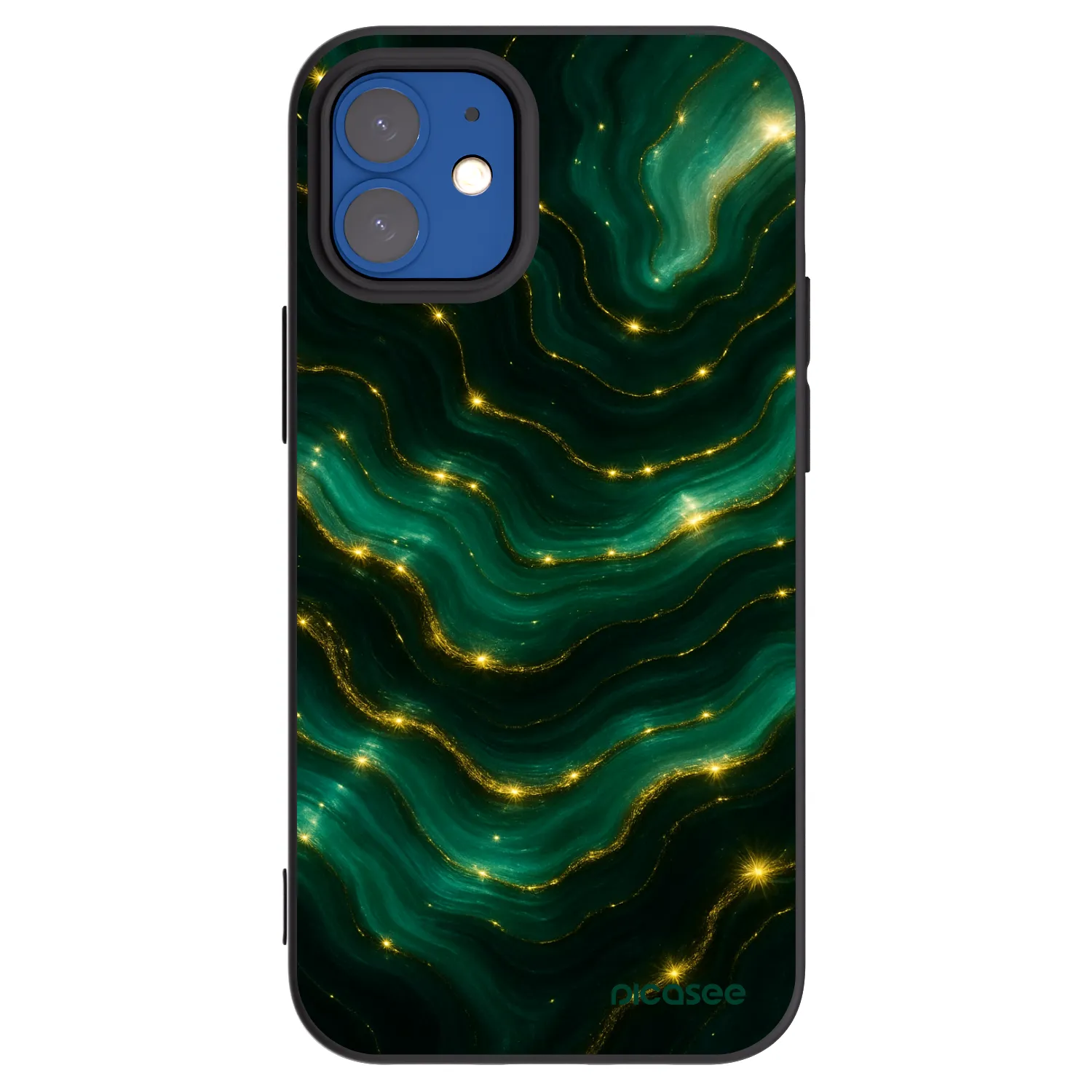 Picasee silikonový černý obal pro Apple iPhone 12 mini - Emerald