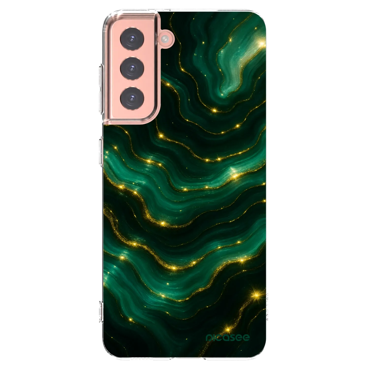 Picasee silikonový průhledný obal pro Samsung Galaxy S21 5G G991B - Emerald