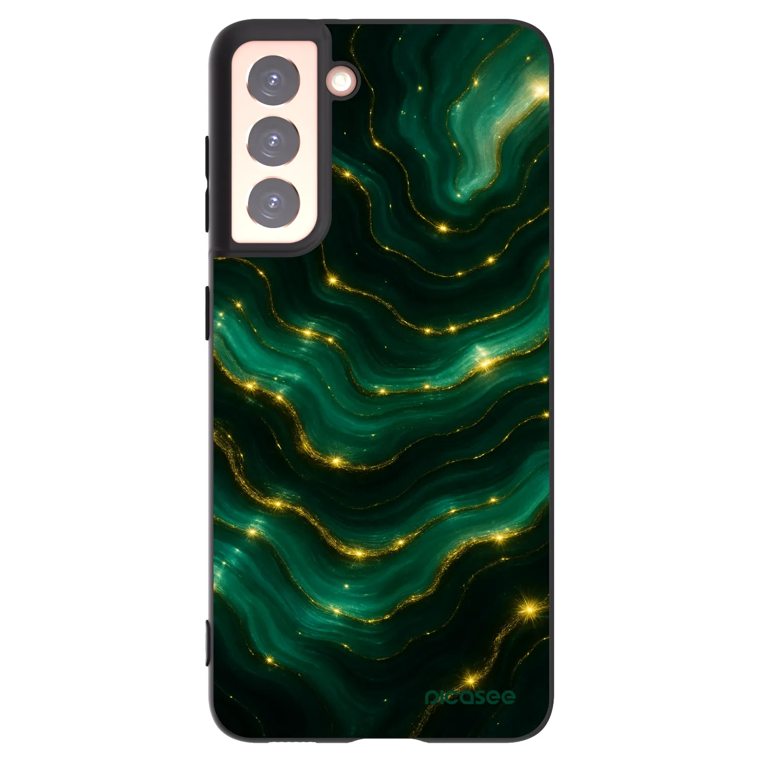 Picasee silikonový černý obal pro Samsung Galaxy S21 5G G991B - Emerald