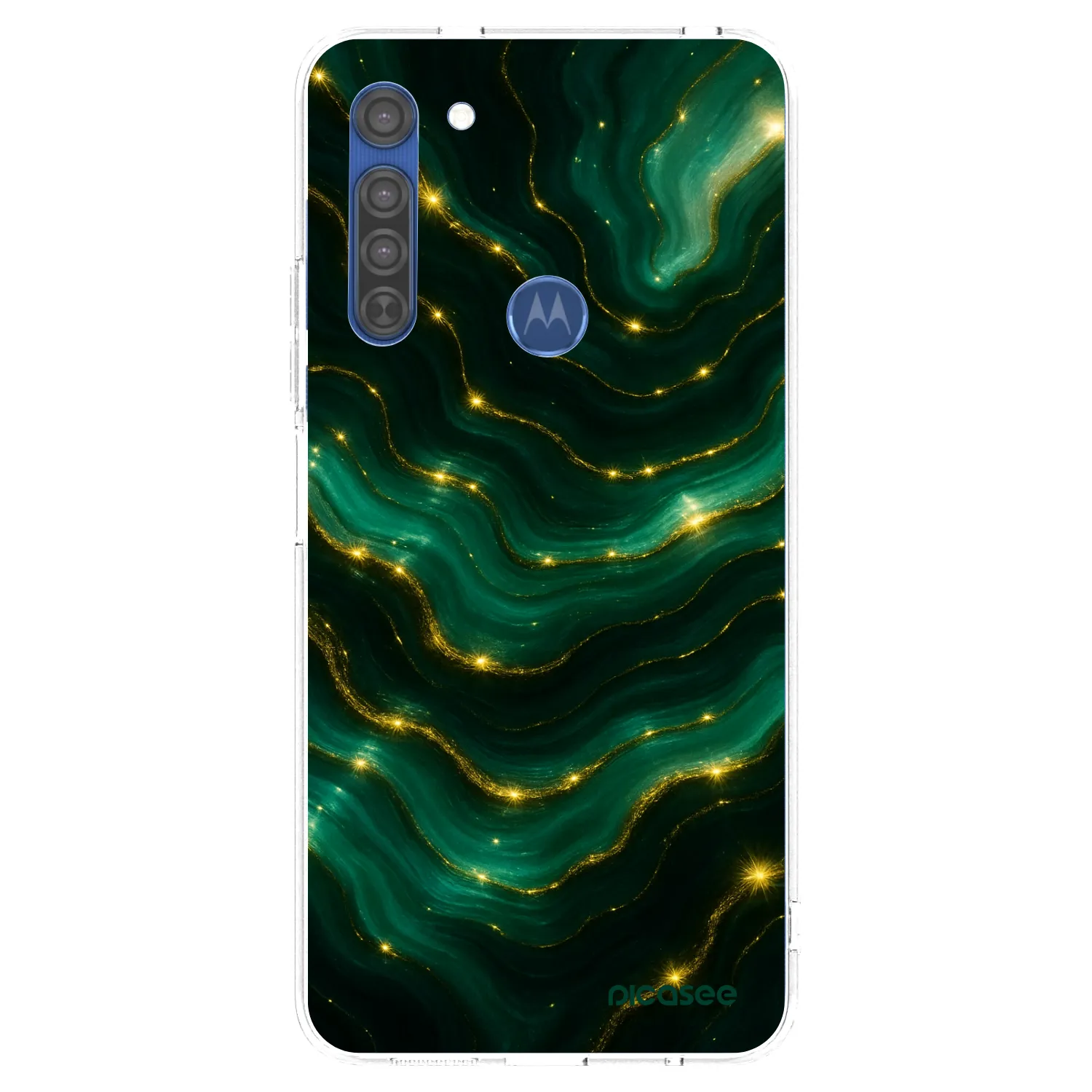 Picasee silikonový průhledný obal pro Motorola Moto G8 - Emerald
