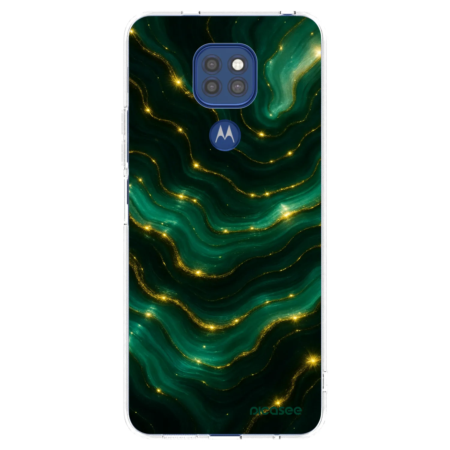 Picasee silikonový průhledný obal pro Motorola Moto G9 Play - Emerald