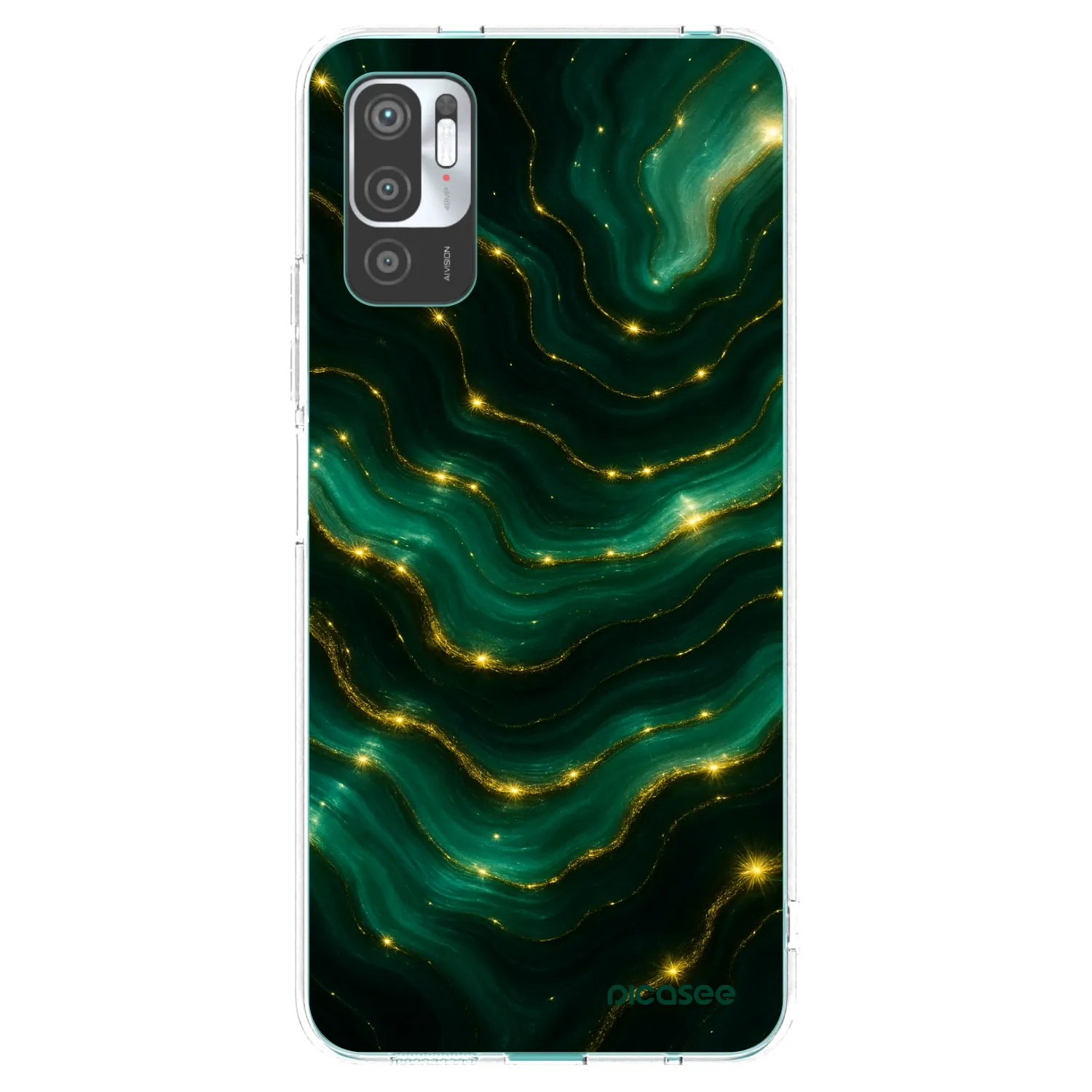 Picasee silikonový průhledný obal pro Xiaomi Redmi Note 10 5G - Emerald