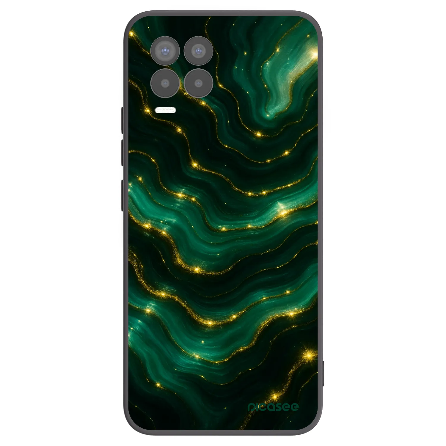 Picasee silikonový černý obal pro Realme 8 4G - Emerald