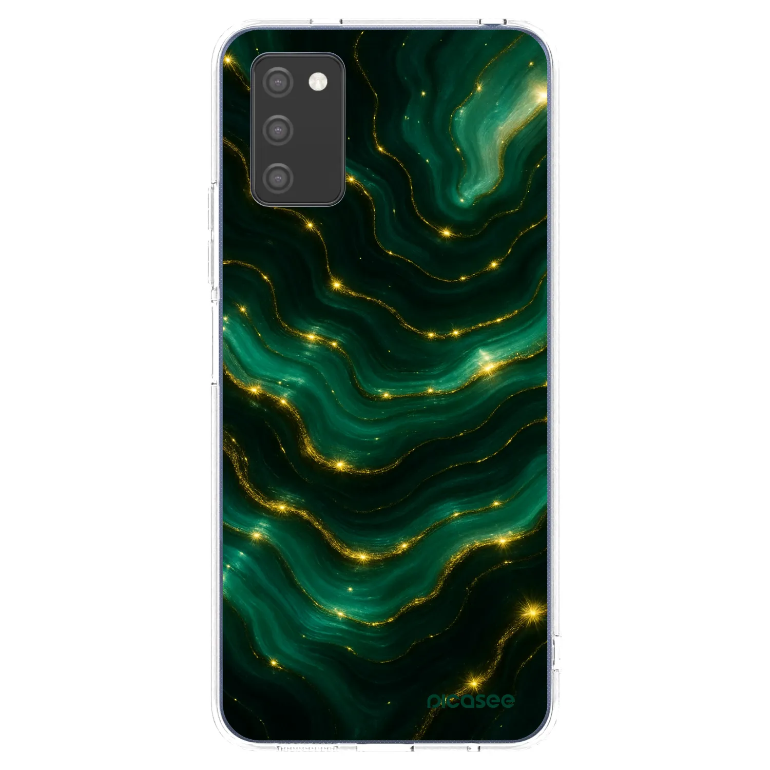 Picasee silikonový průhledný obal pro Samsung Galaxy A02s A025G - Emerald