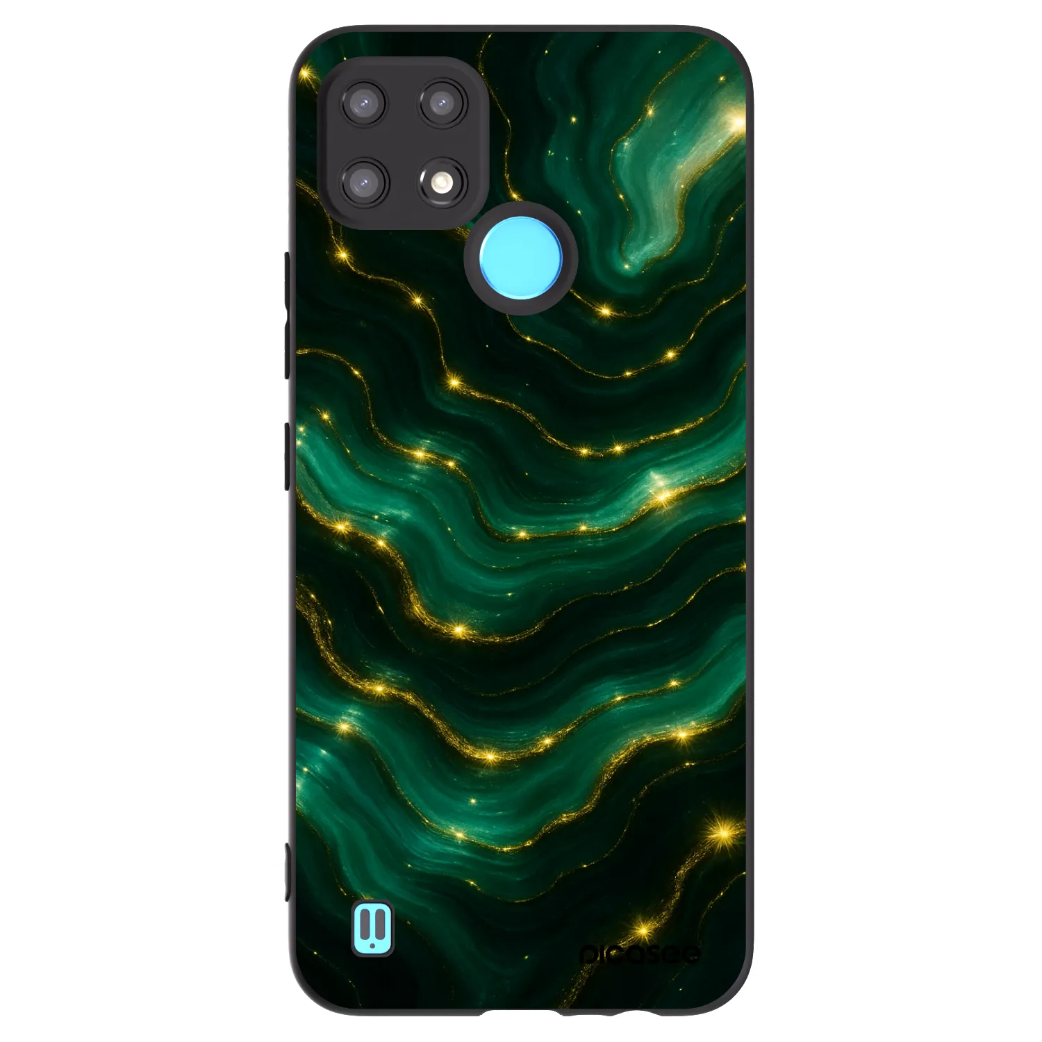 Picasee silikonový černý obal pro Realme C21 - Emerald