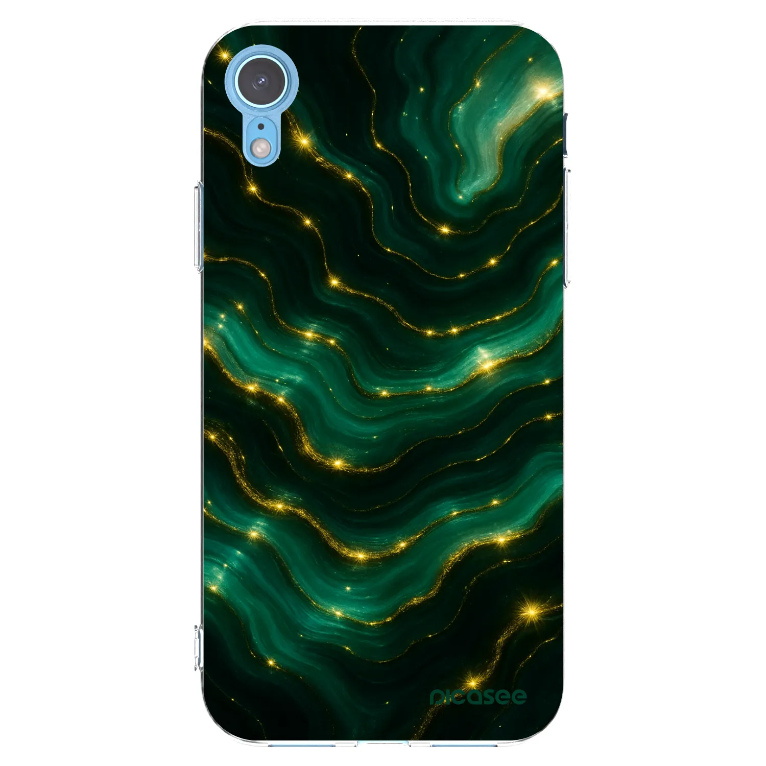 Picasee silikonový průhledný obal pro Apple iPhone XR - Emerald