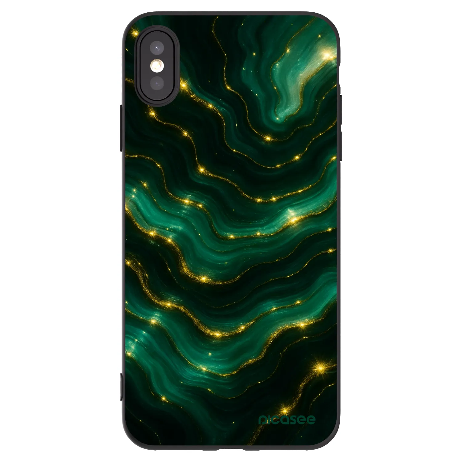 Picasee silikonový černý obal pro Apple iPhone XS Max - Emerald
