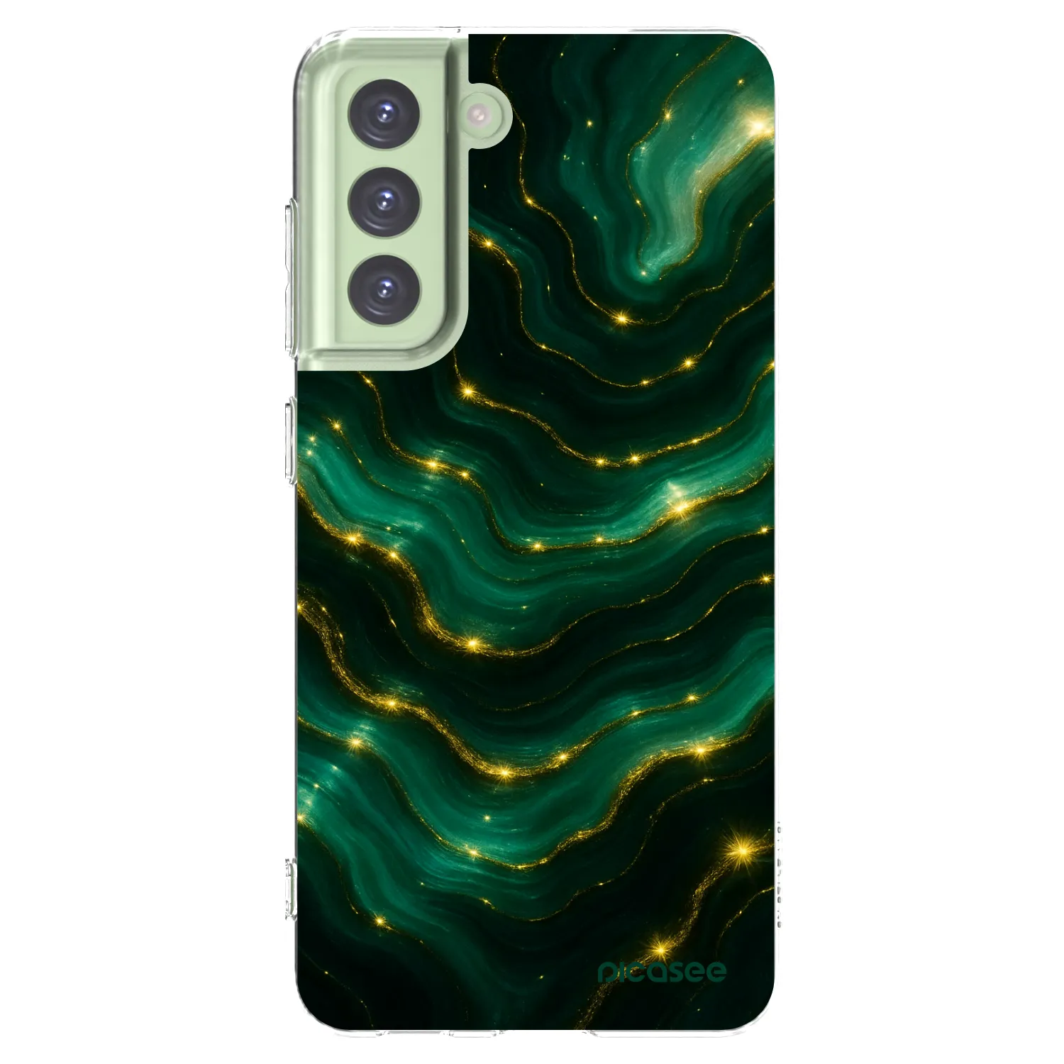 Picasee silikonový průhledný obal pro Samsung Galaxy S21 FE 5G - Emerald