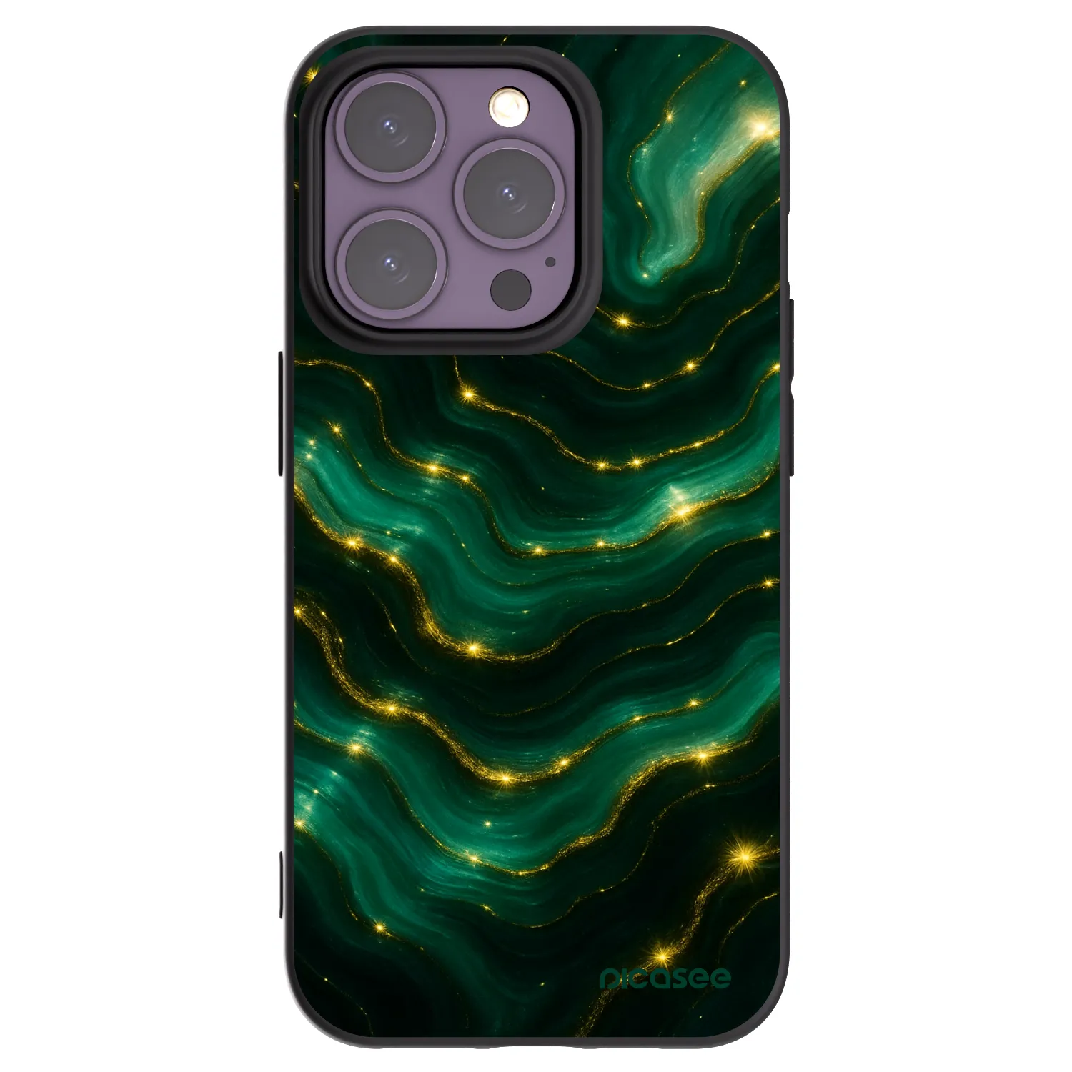 Picasee silikonový černý obal pro Apple iPhone 14 Pro - Emerald