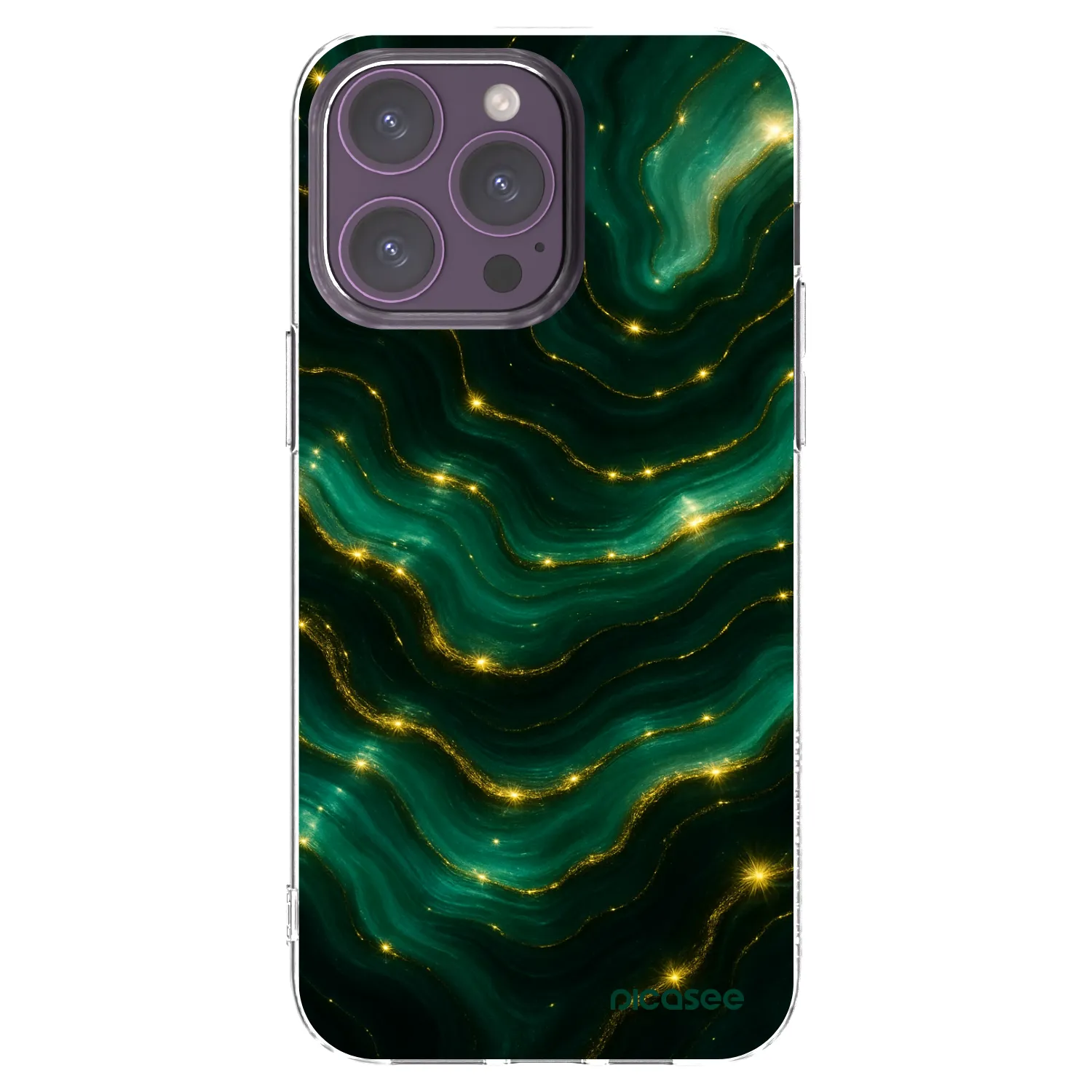 Picasee silikonový průhledný obal pro Apple iPhone 14 Pro Max - Emerald