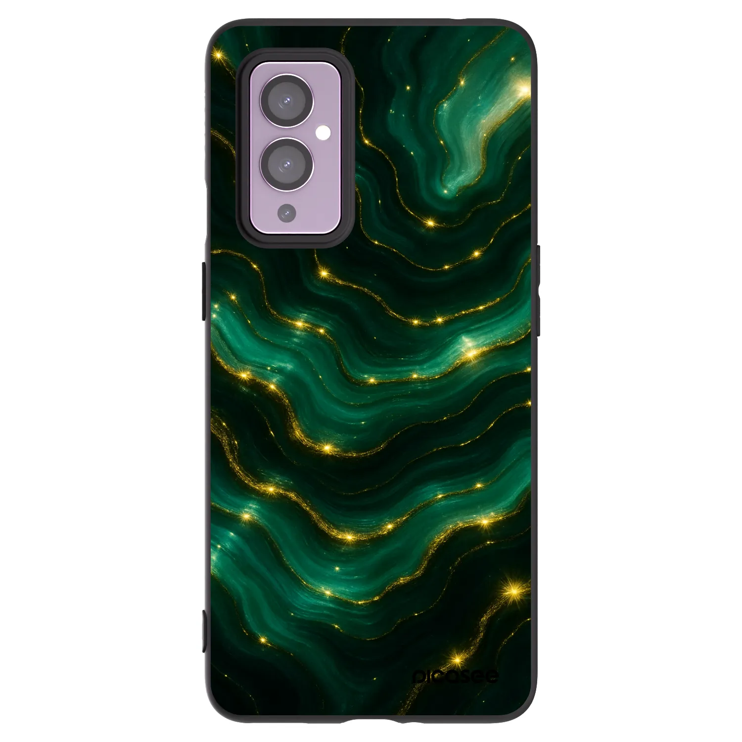 Picasee silikonový černý obal pro OnePlus 9 - Emerald