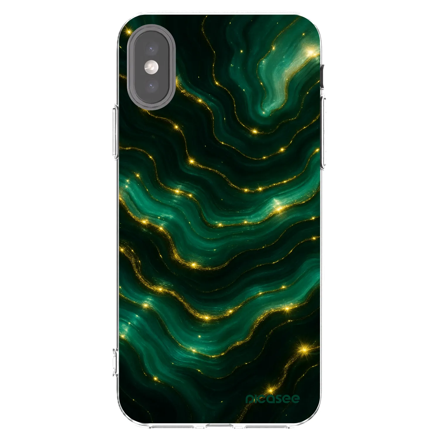 Picasee silikonový průhledný obal pro Apple iPhone X/XS - Emerald