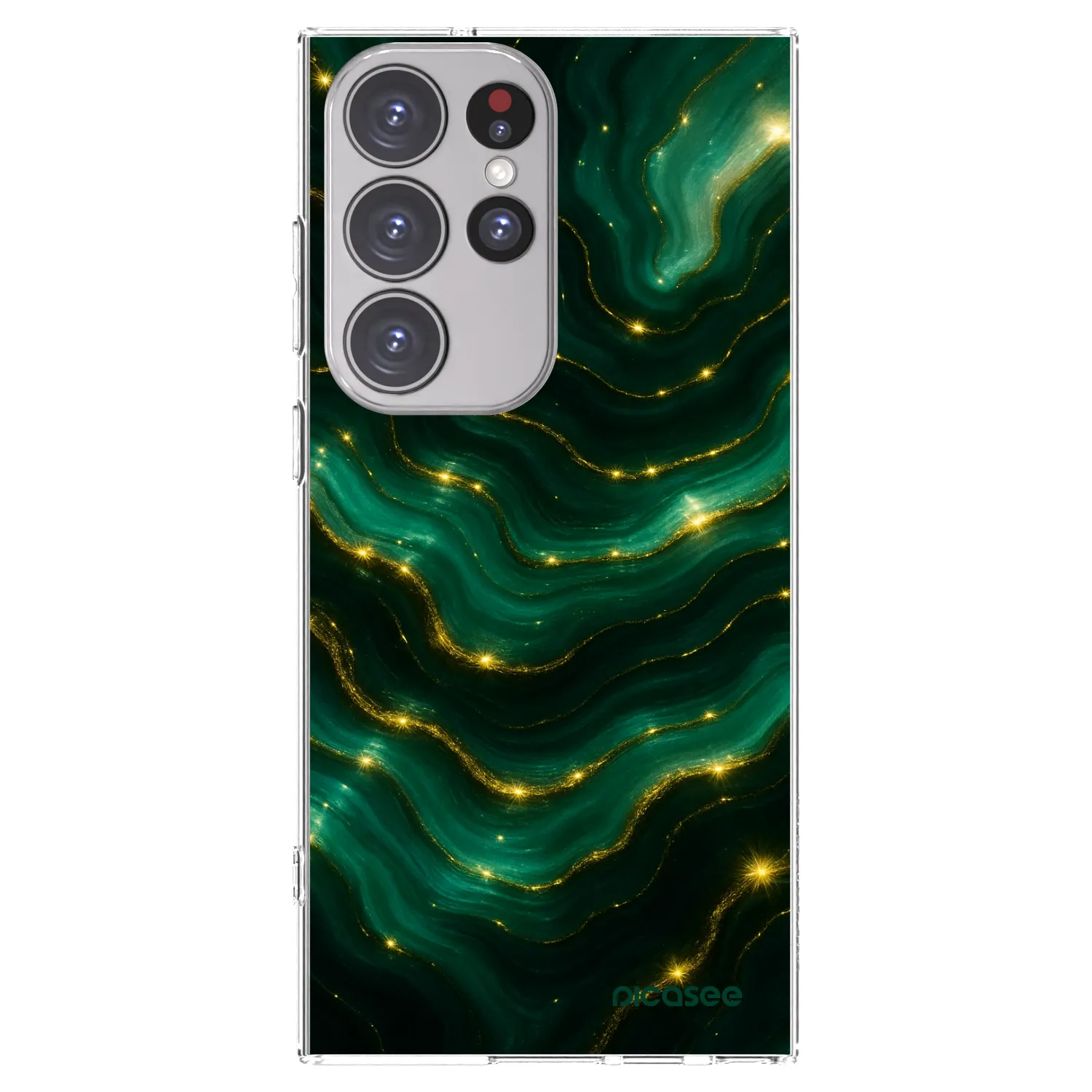 Picasee silikonový průhledný obal pro Samsung Galaxy S23 Ultra 5G - Emerald