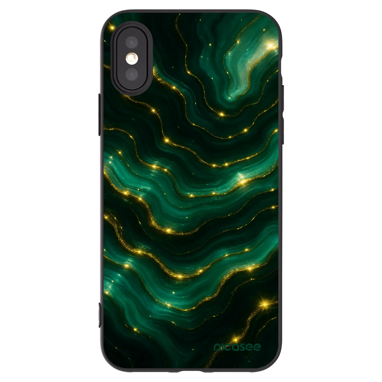 Picasee silikonový černý obal pro Apple iPhone X/XS - Emerald
