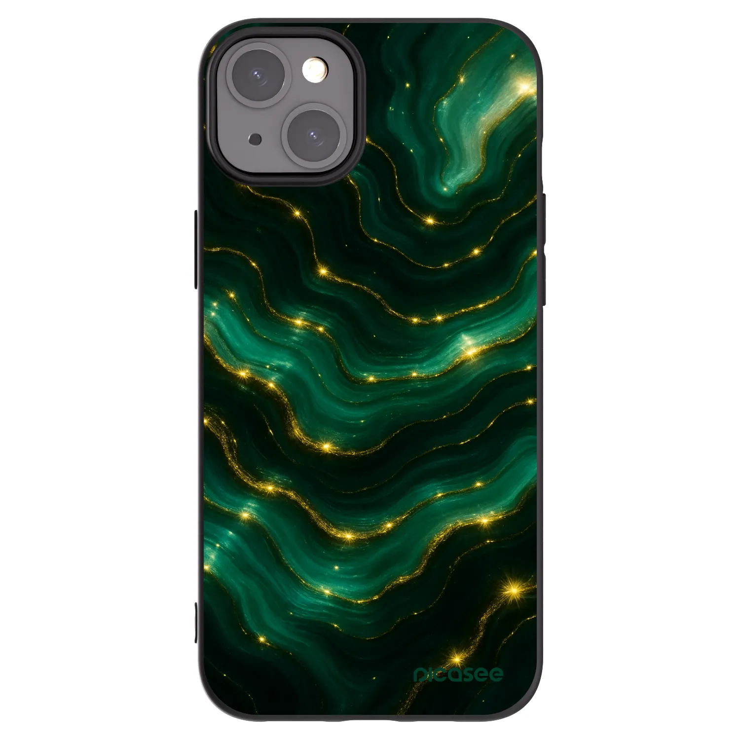 Picasee silikonový černý obal pro Apple iPhone 15 Plus - Emerald