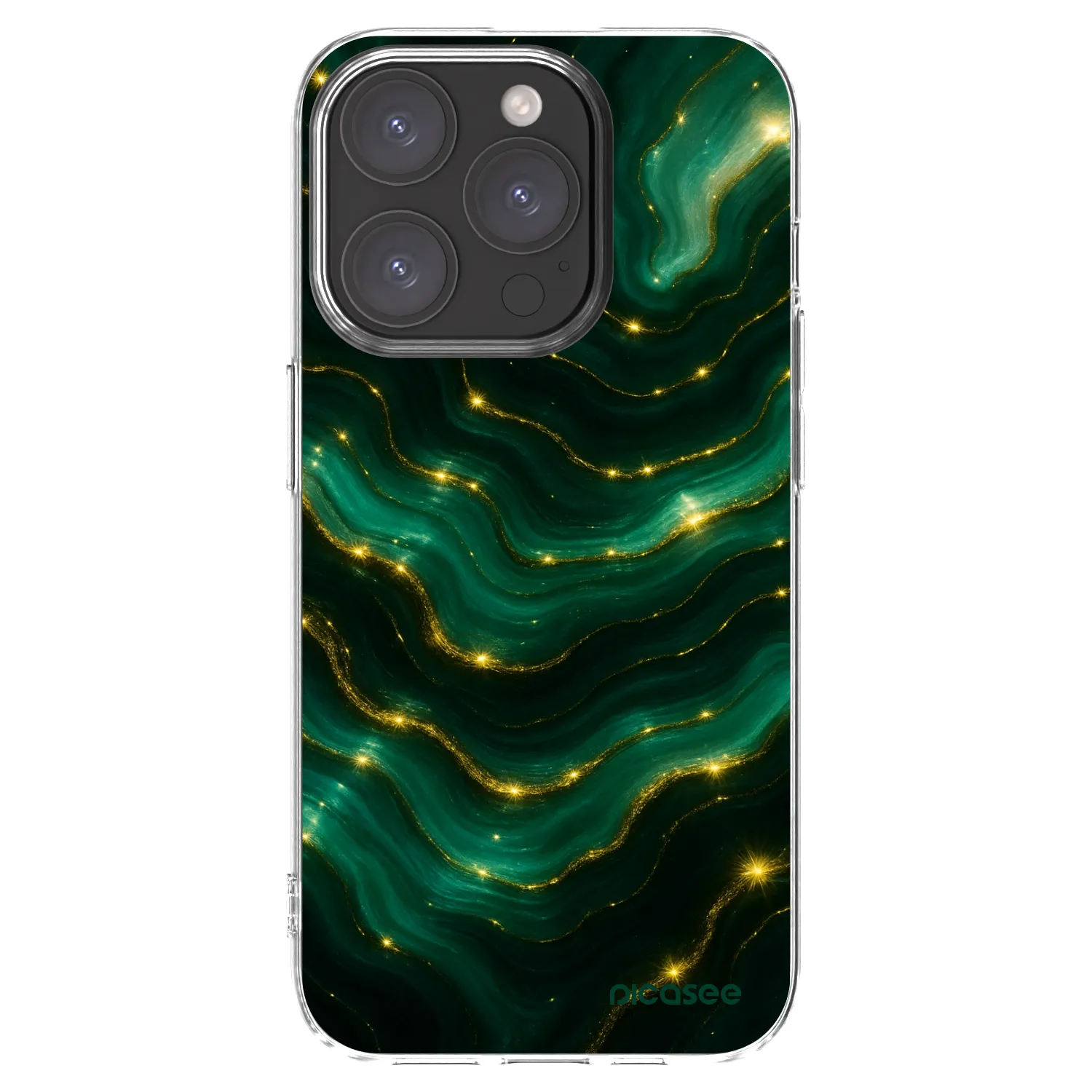 Picasee silikonový průhledný obal pro Apple iPhone 15 Pro - Emerald