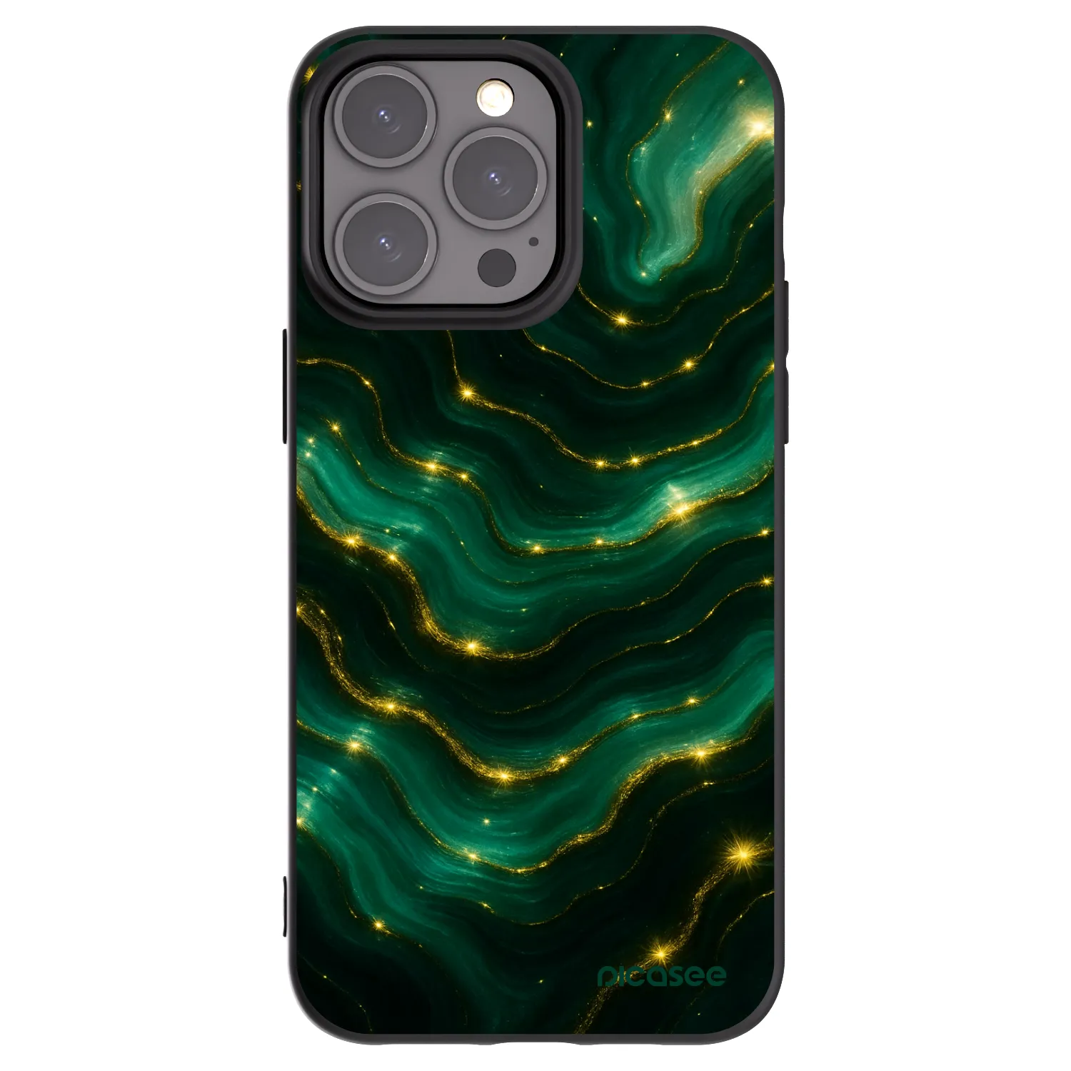 Picasee silikonový černý obal pro Apple iPhone 15 Pro Max - Emerald