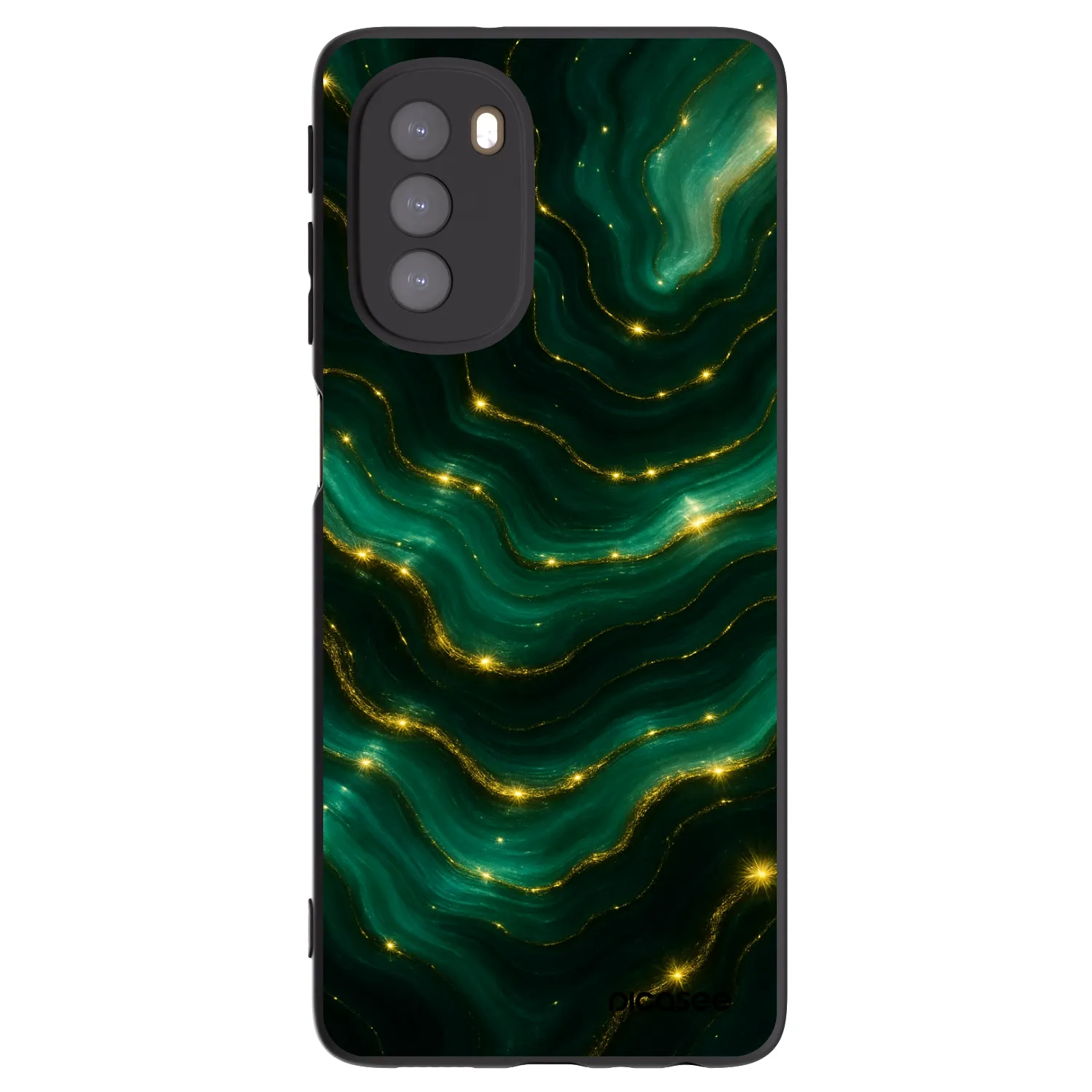 Picasee silikonový černý obal pro Motorola Moto G51 - Emerald