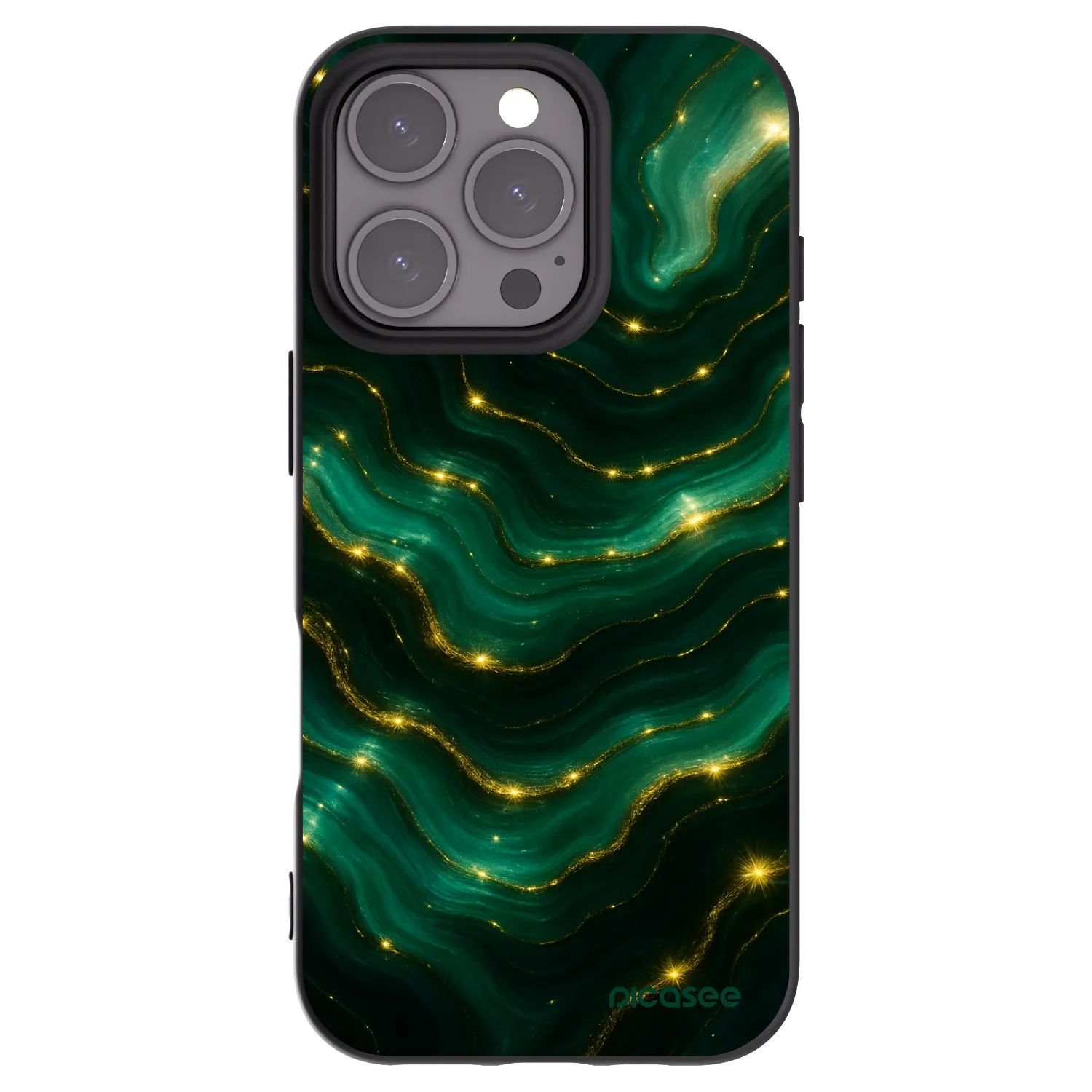 Picasee silikonový černý obal pro Apple iPhone 16 Pro - Emerald