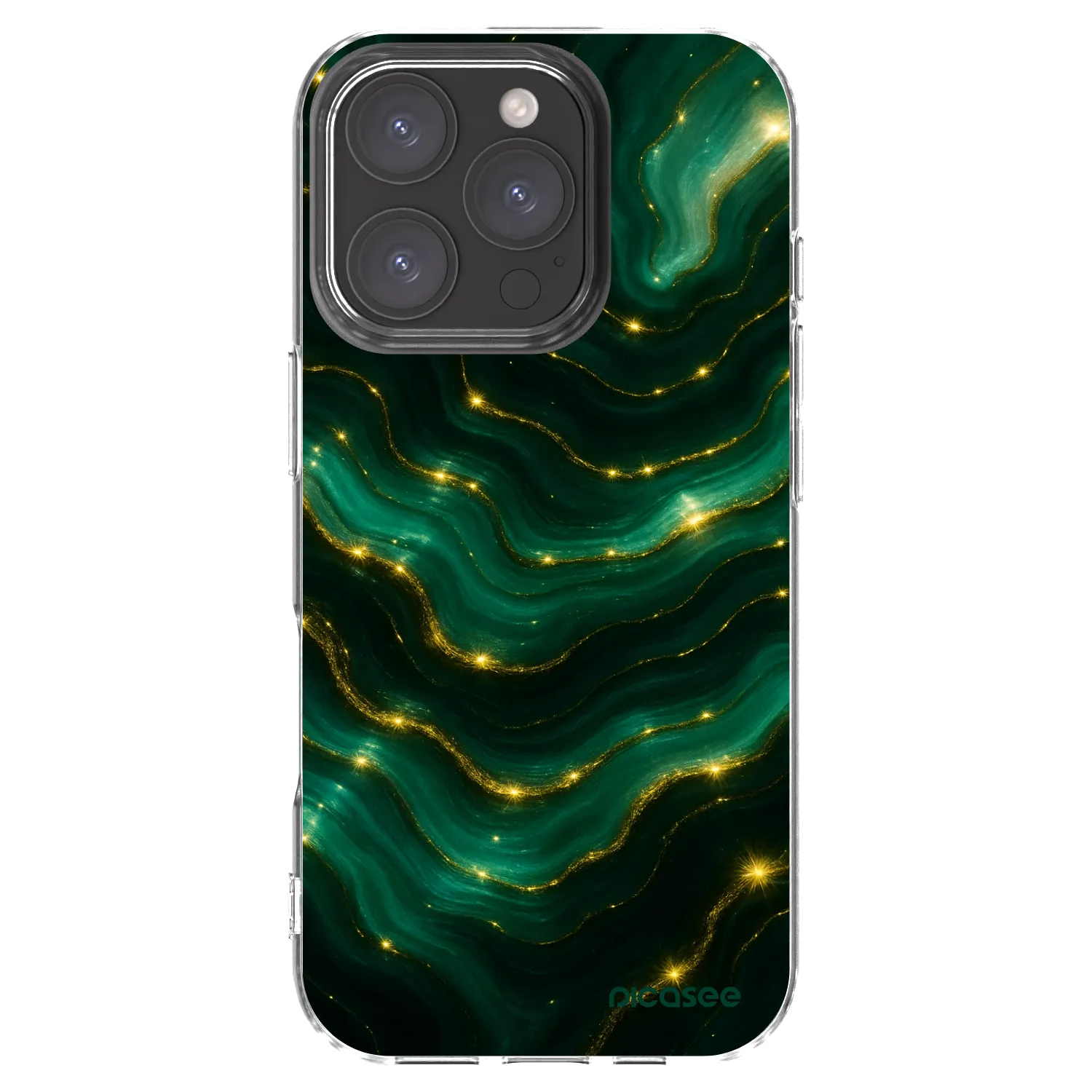 Picasee silikonový průhledný obal pro Apple iPhone 16 Pro - Emerald