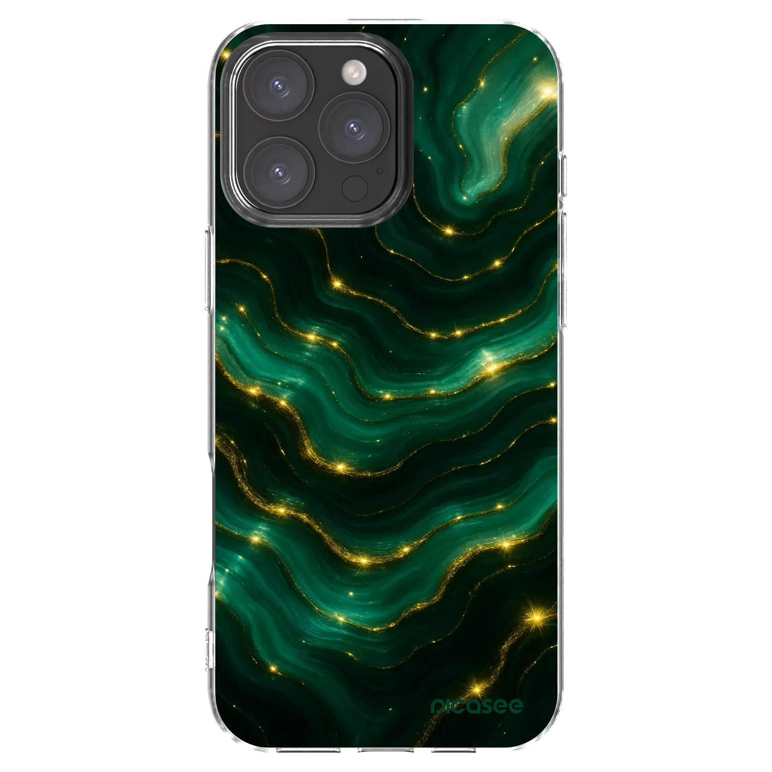 Picasee silikonový průhledný obal pro Apple iPhone 16 Pro Max - Emerald