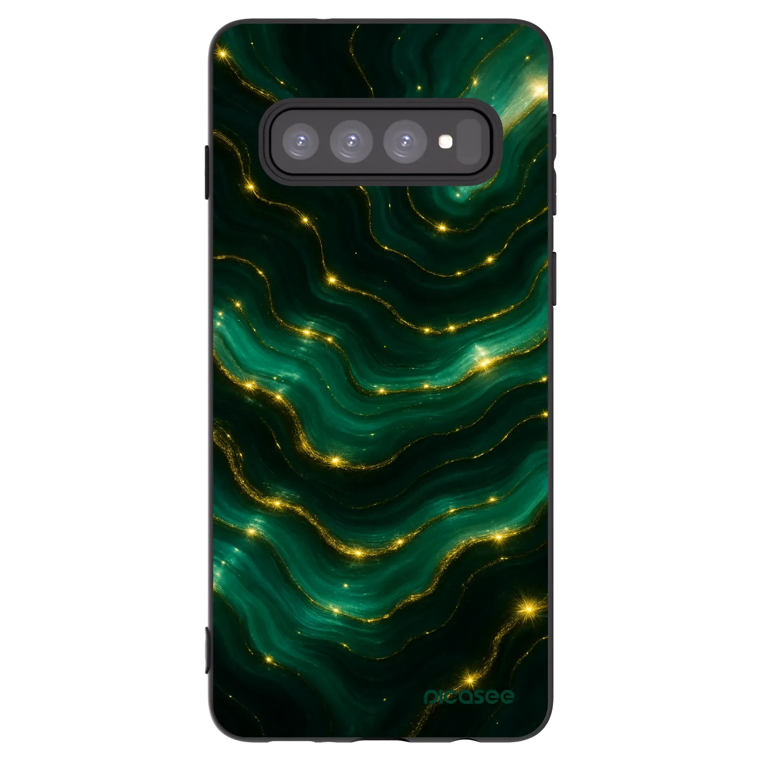 Picasee silikonový černý obal pro Samsung Galaxy S10 G973 - Emerald