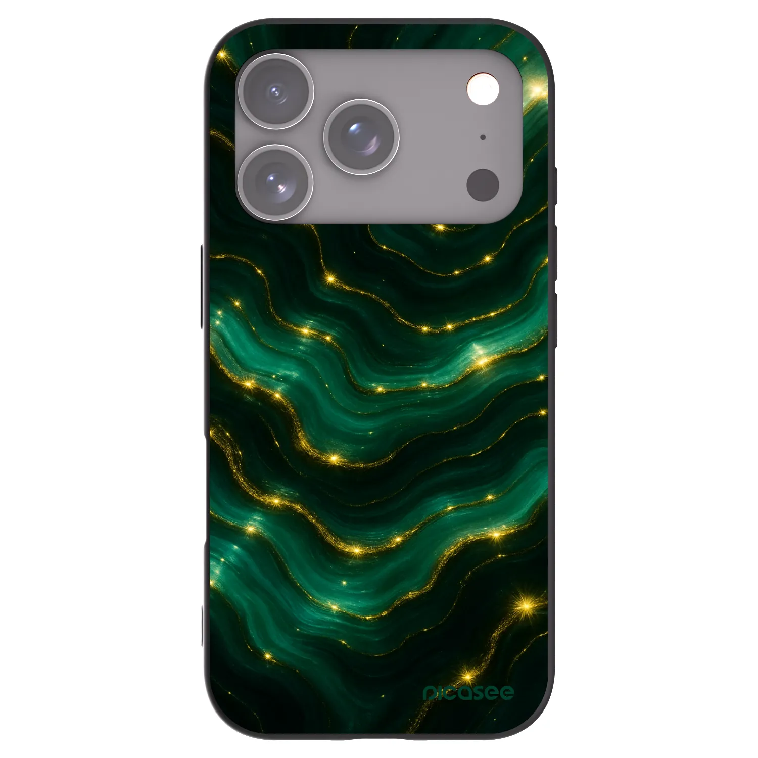 Picasee silikonový černý obal pro Apple iPhone 17 Pro - Emerald