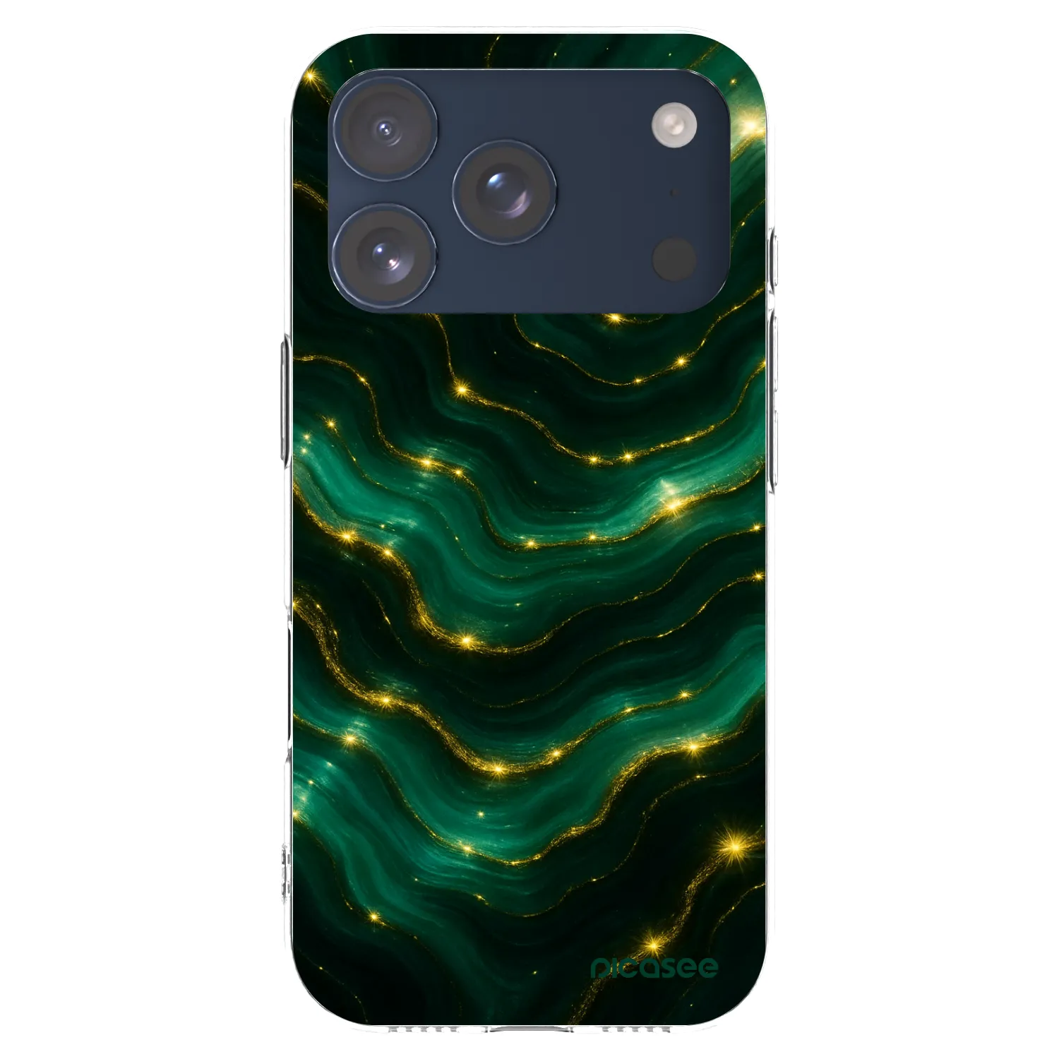 Picasee silikonový průhledný obal pro Apple iPhone 17 Pro - Emerald