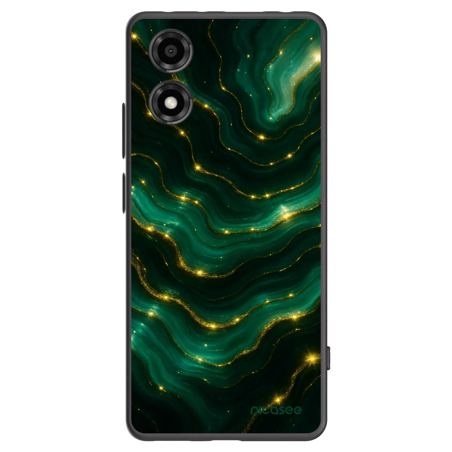 Picasee silikonový černý obal pro Motorola Moto E14 - Emerald