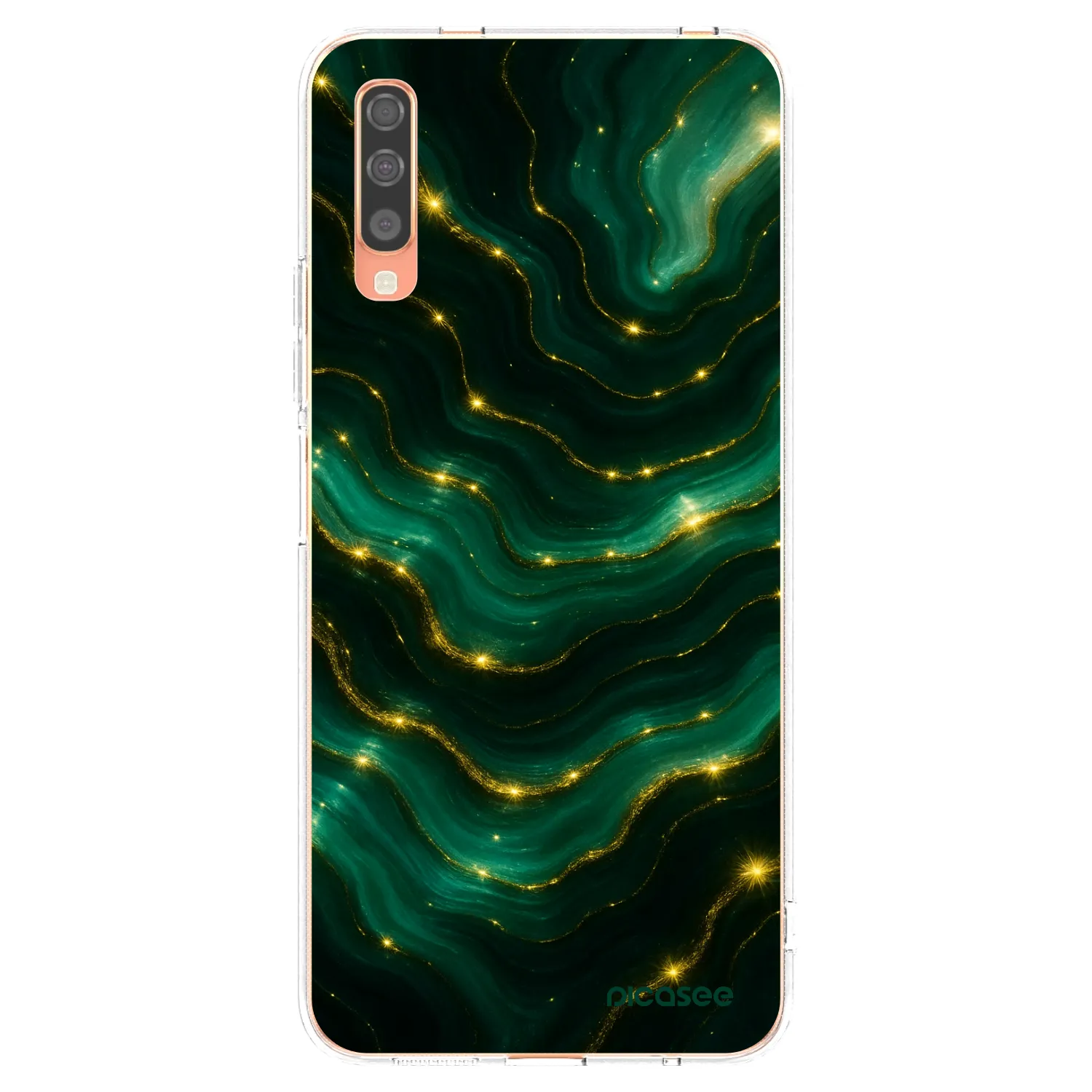 Picasee silikonový průhledný obal pro Samsung Galaxy A70 A705F - Emerald