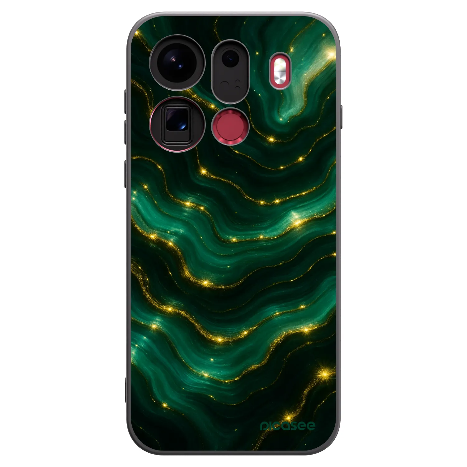 Picasee silikonový černý obal pro OPPO Find X9 Pro - Emerald