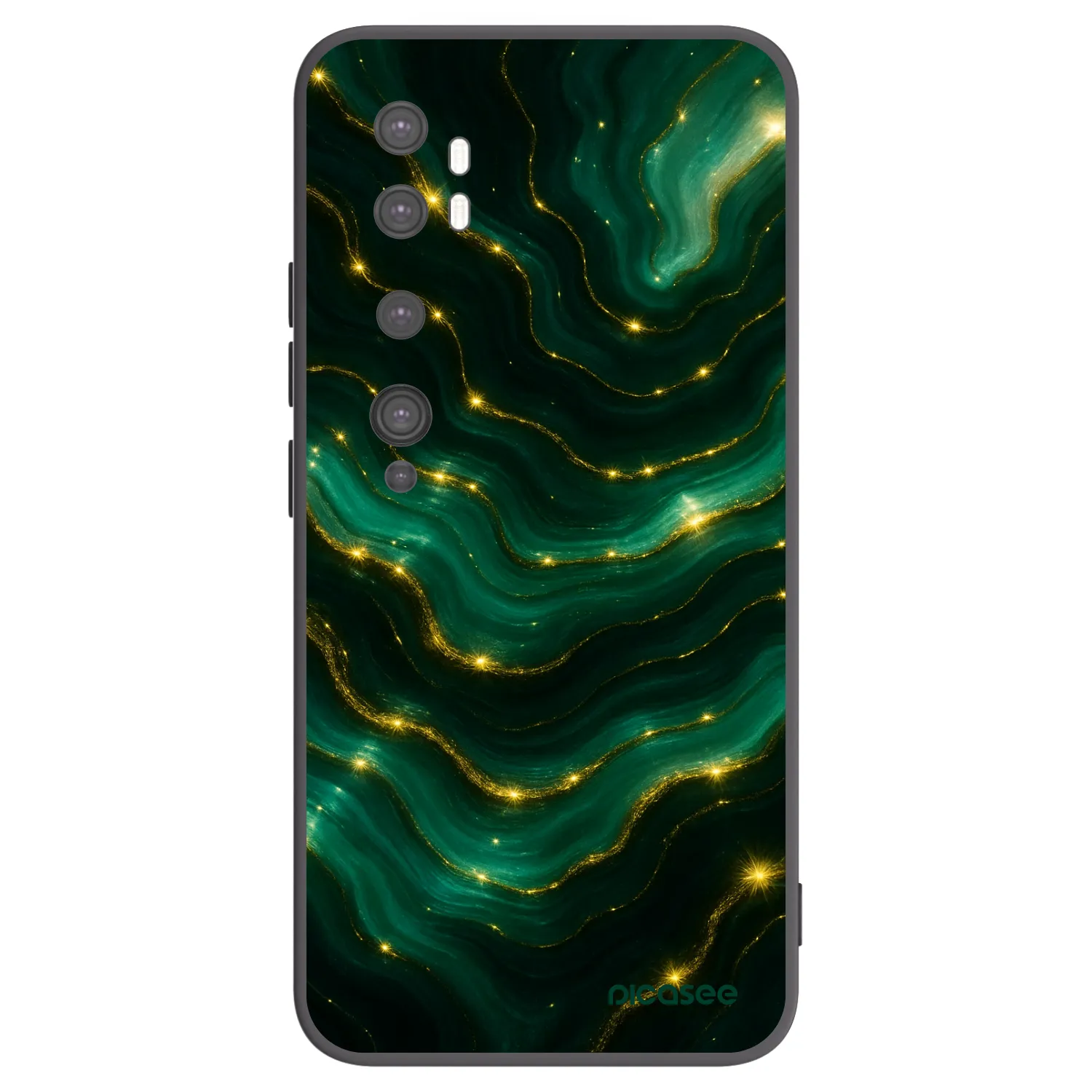Picasee silikonový černý obal pro Xiaomi Mi Note 10 (Pro) - Emerald