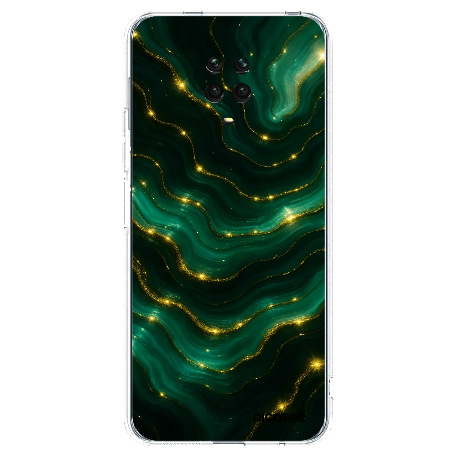 Picasee silikonový průhledný obal pro Xiaomi Redmi Note 9S - Emerald